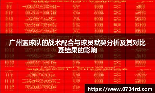 广州篮球队的战术配合与球员默契分析及其对比赛结果的影响